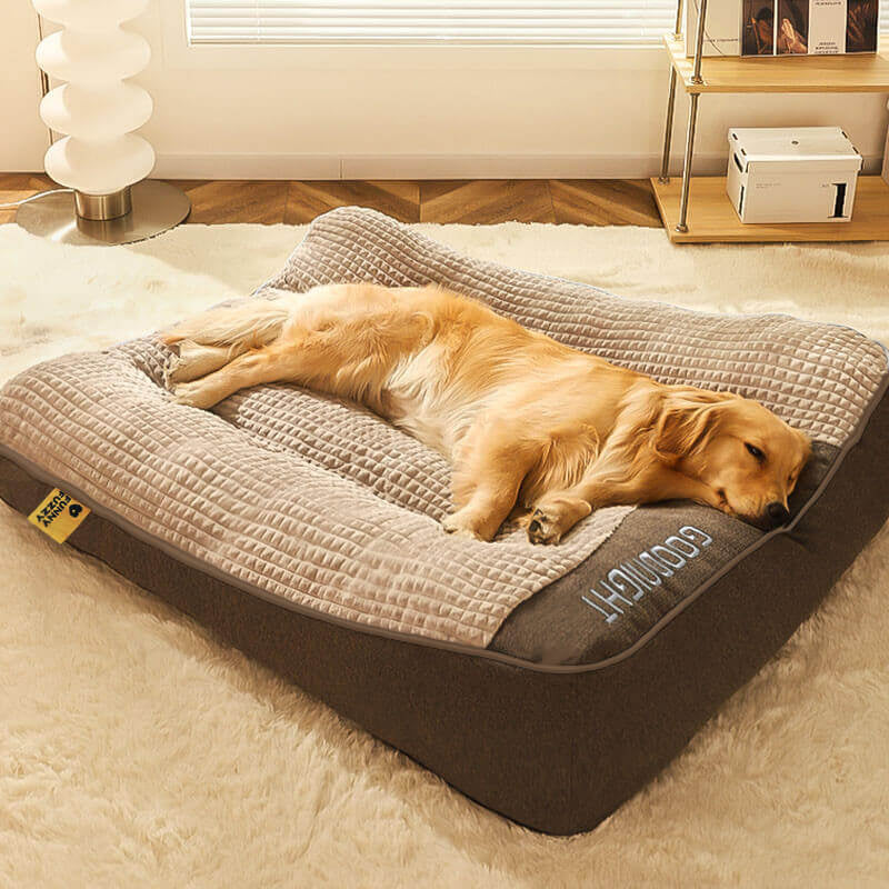 Ultimate Large Scratch-Resistant Dog Cushion Bed with Thick Spine Protection