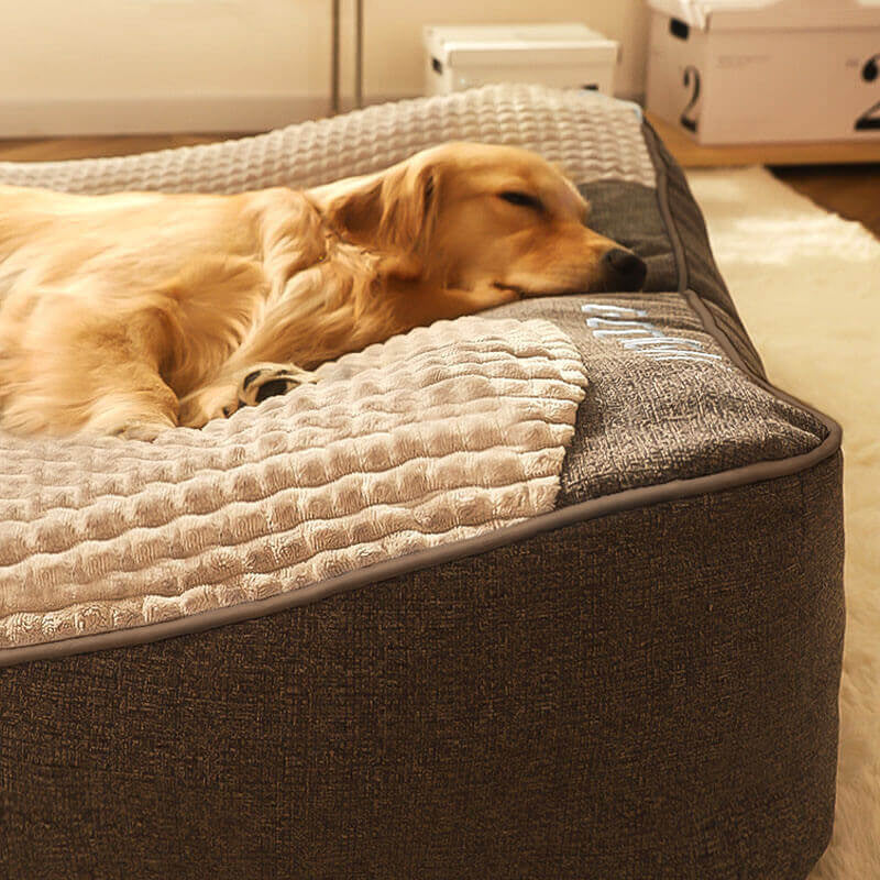 Ultimate Large Scratch-Resistant Dog Cushion Bed with Thick Spine Protection