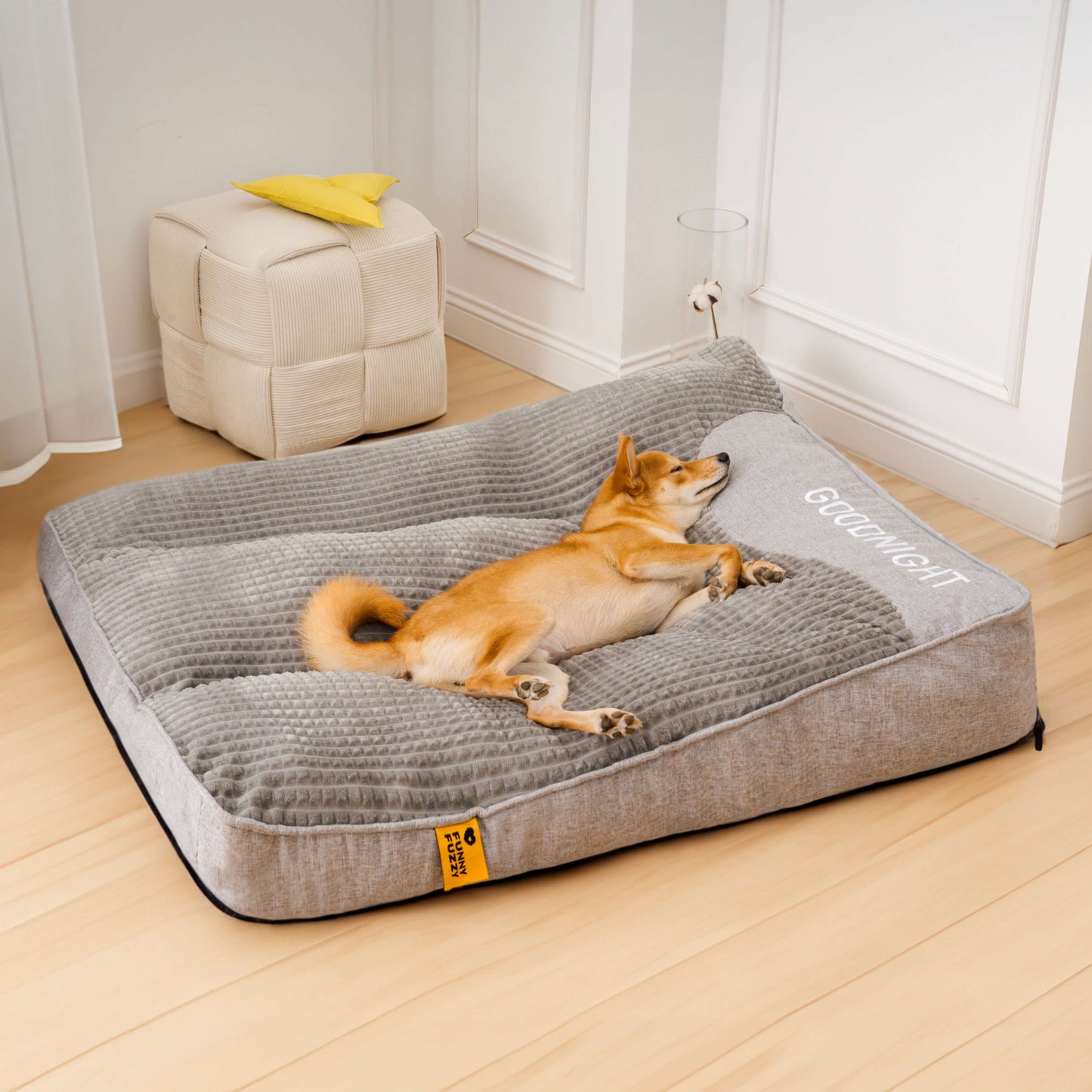 Ultimate Large Scratch-Resistant Dog Cushion Bed with Thick Spine Protection