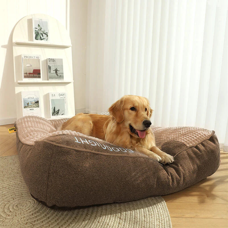 Ultimate Large Scratch-Resistant Dog Cushion Bed with Thick Spine Protection