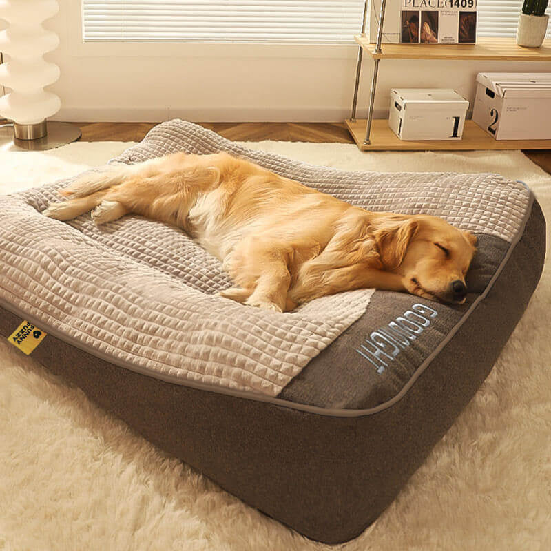 Ultimate Large Scratch-Resistant Dog Cushion Bed with Thick Spine Protection